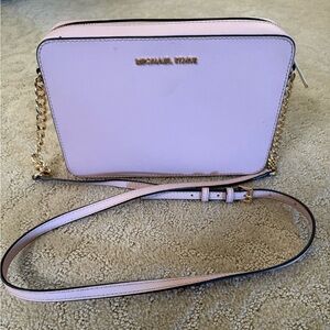 Michael Kors Light Pink Crossbody Bag with Gold Accents